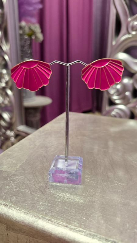 Pendientes Concha fucsia
