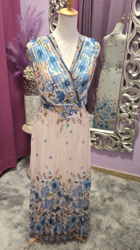 Vestido gasa sisa azul